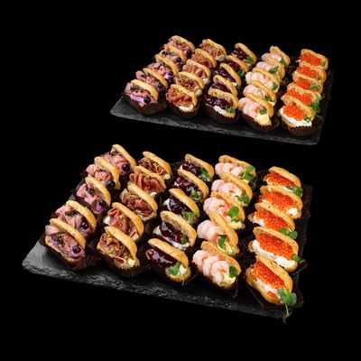 Sāļo eklēru plate #18  (50 eklēri)