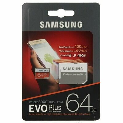 Карта памяти Samsung EVO Plus MicroSD 64Gb