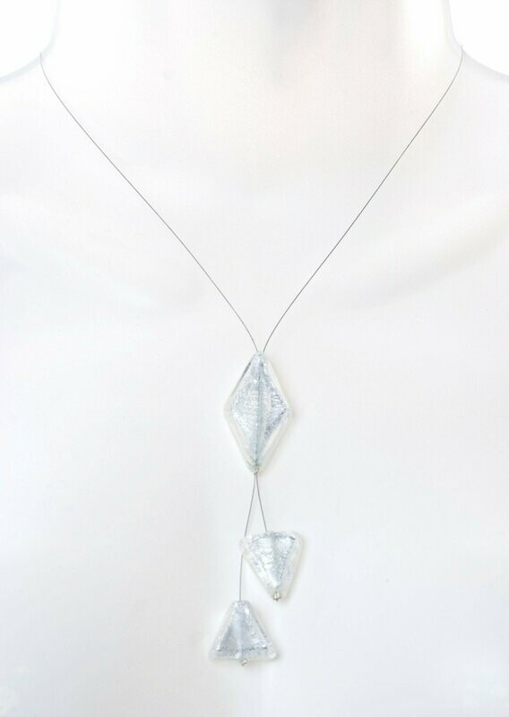 Collier Saulé Argent et feuille d'argent