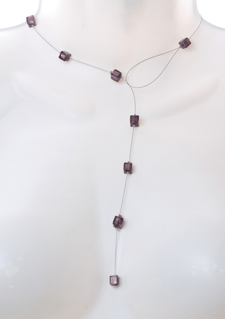 Collier Eridan Pourpre et feuille d'argent