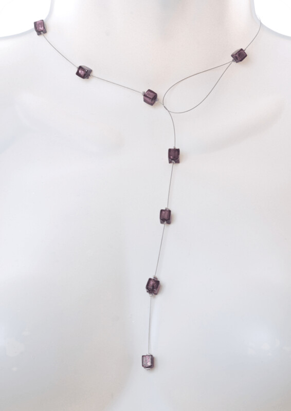 Collier Eridan Pourpre et feuille d'argent