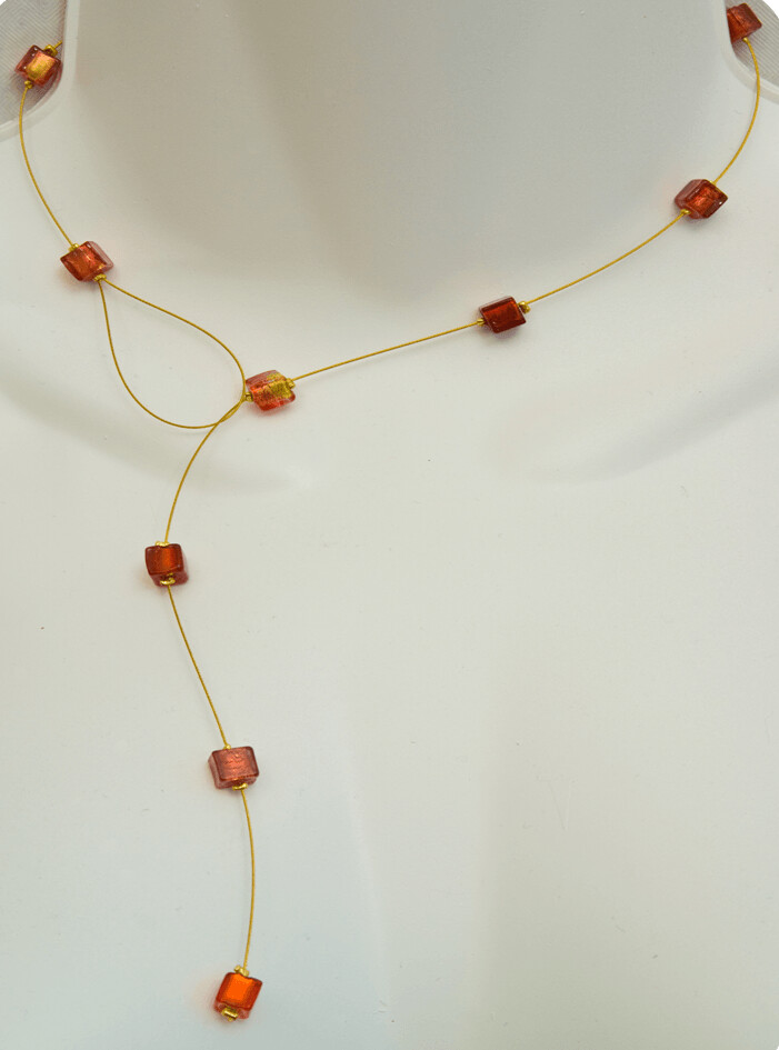Collier Eridan Rouge et feuille d'or