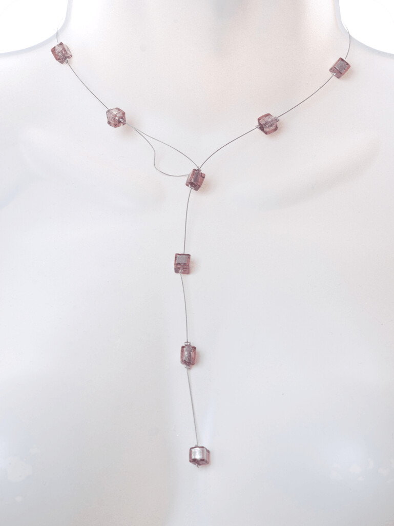 Collier Eridan Vieux rose et feuille d'argent