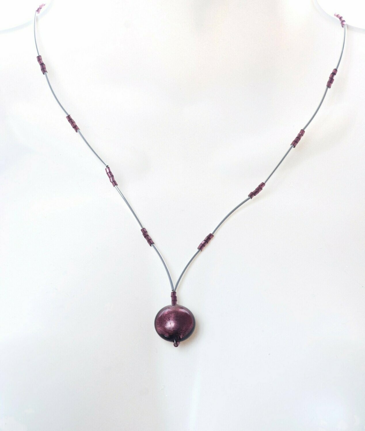 Collier Vénus Pourpre et feuille d'argent