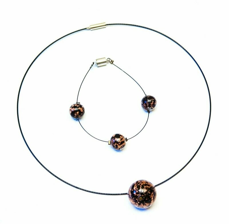 Parure Mercure Tigré et feuille d'or
