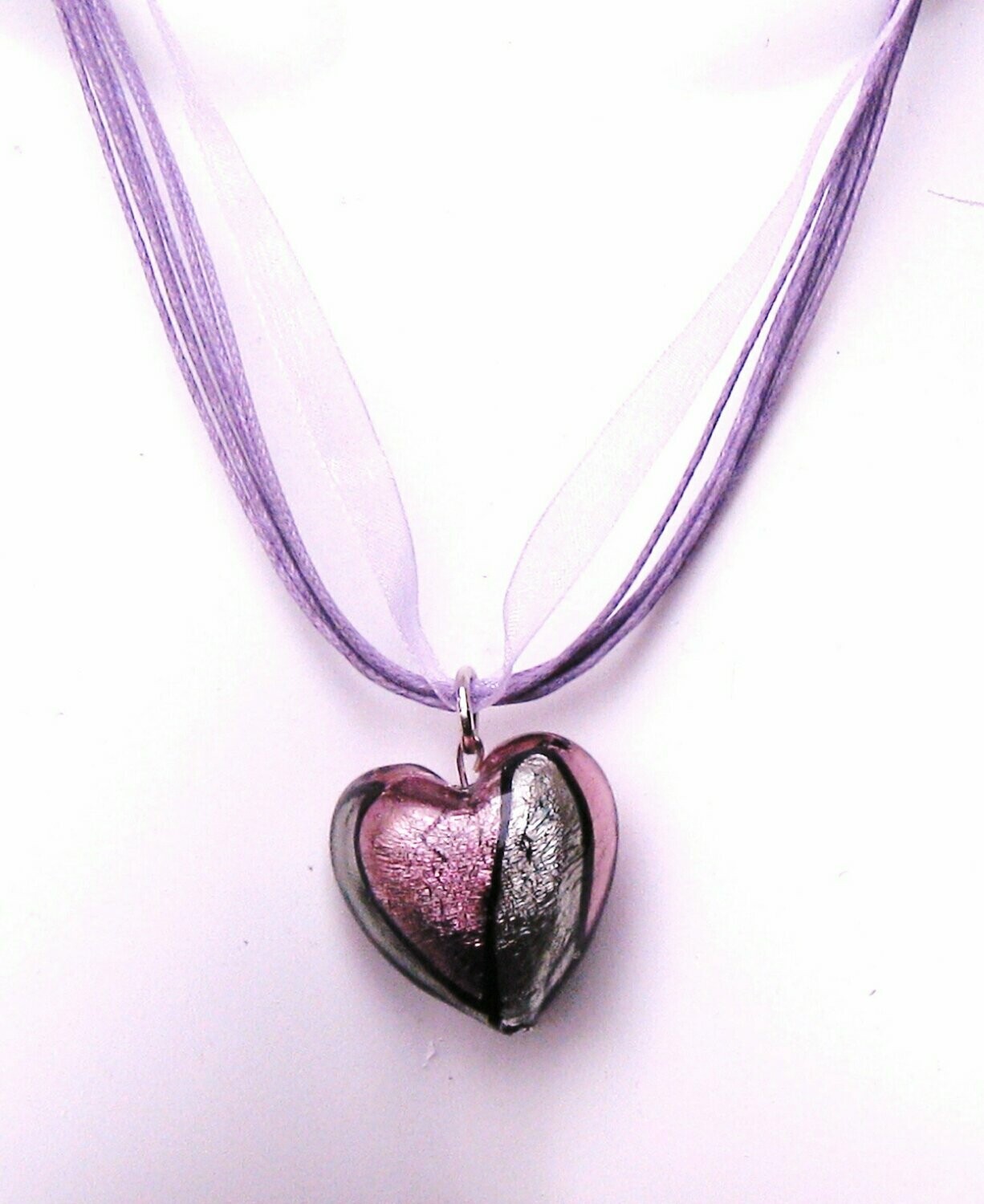 Collier Rhéa Pourpre et feuille d'argent
