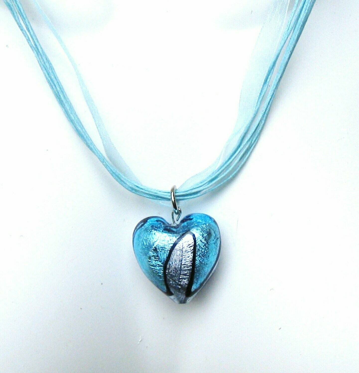 Collier Rhéa Bleu turquoise et feuille d'argent