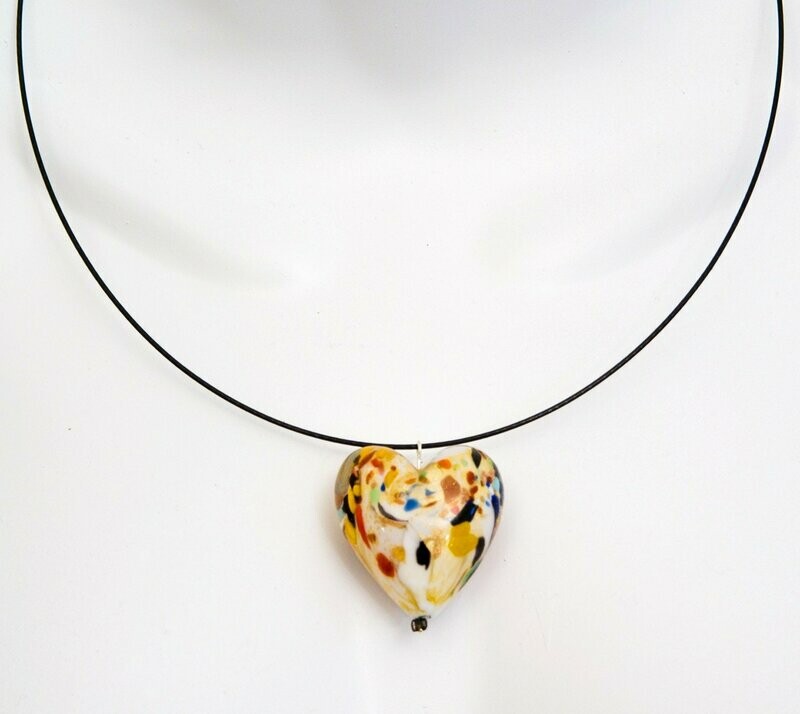 Collier Amalthée Blanc et feuille d'or