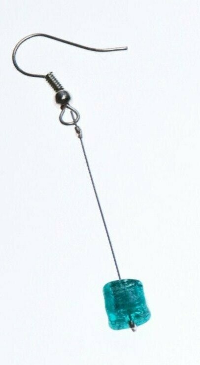 Boucles d'oreilles Eridan Bleu turquoise et feuille d'argent