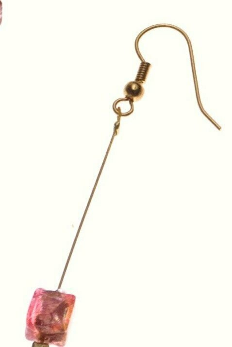 Boucles d'oreilles Eridan Rose et feuille d'or