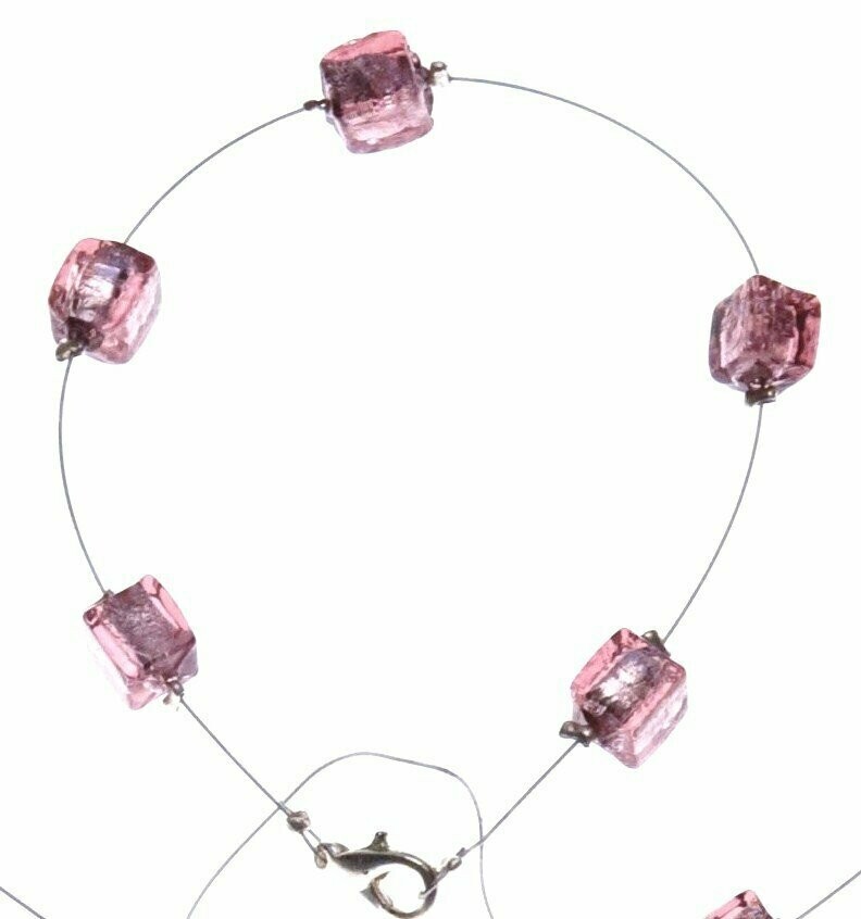 Bracelet Eridan Vieux rose et feuille d'argent