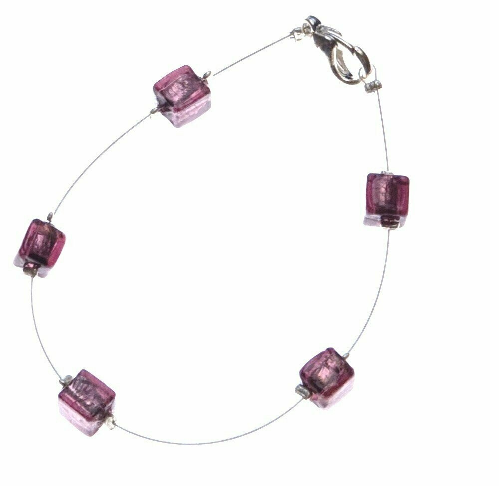 Bracelet Eridan Pourpre et feuille d'argent