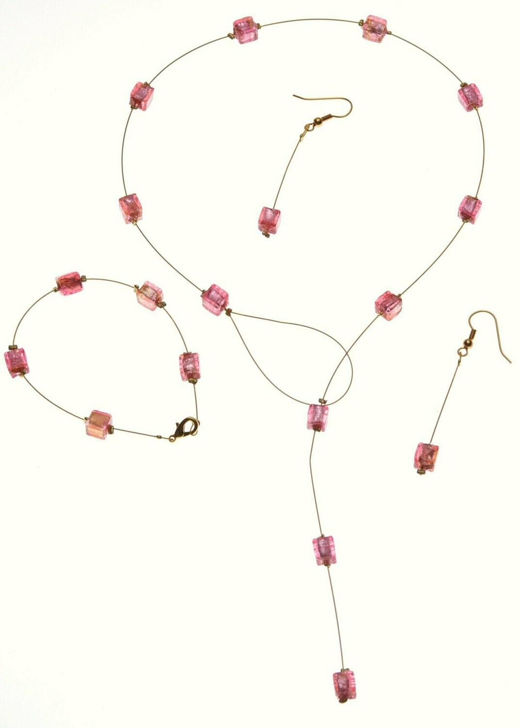 Parure Eridan Rose et feuille d'or
