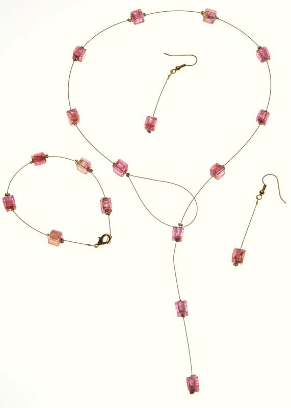 Parure Eridan Rose et feuille d'or