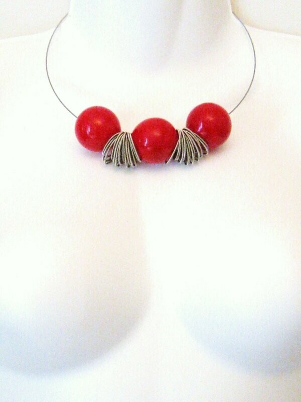 Boucles d'oreilles Uranus Rouge