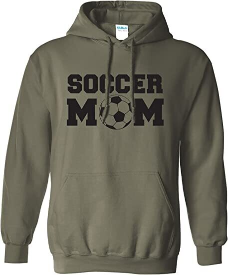 Soccer Mom Adult Hooded Sweatshirt Military Green