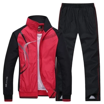 Men Sportswear Tracksuit (Jacket+Pant) Red and Black