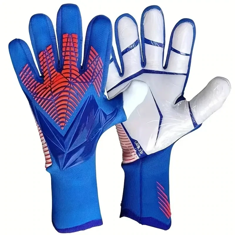 Breathable Soccer Goalie Gloves Blue &amp; White