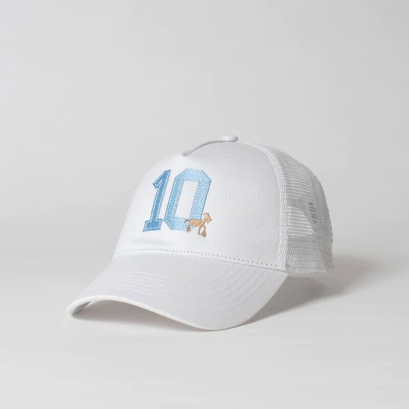 G.O.A.T Trucker White with Blue Font