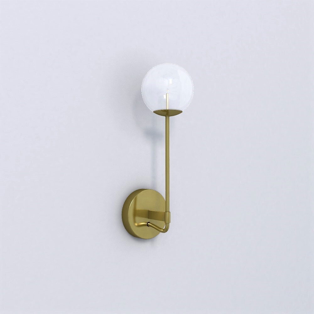 Natural Brass and Glass Wall Light