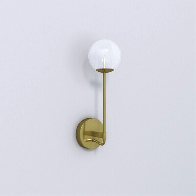 Natural Brass and Glass Wall Light