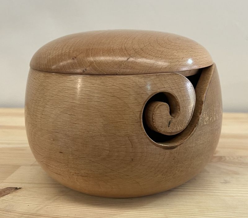 lidded mango yarn bowl