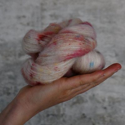 ​53% Super Baby Alpaca (19.5 Micron)  34% Silk  13% Cashmere 2 ply Mohair