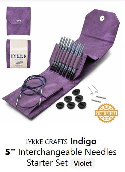 Lykke Circular Interchangeable Starter Starter Set 5" Indigo