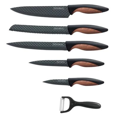 6pcs, kitchen knife, box set, marble coating, ROYALTY-LINE DC5D