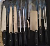 9 pcs, knives set , stainless steel, carrying case, AMC