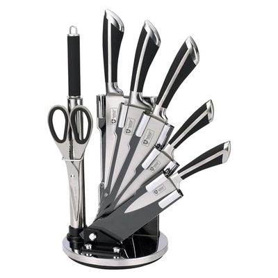 7pcs, knife stand set, knives set, black, Royalty Line RL-KSS700