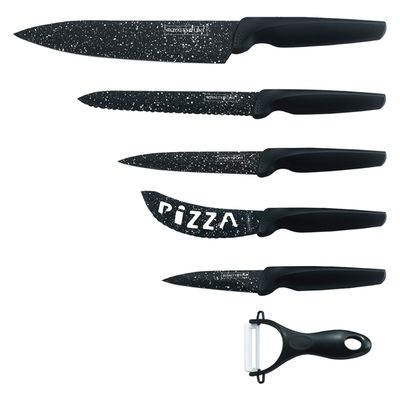 6pcs, kitchen knife, box-set, marble coating, Royalty Line RL-MB5N