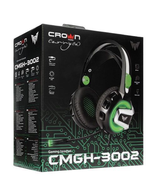 Wired, gaming headphones, led light, microphone, Crown Micro CMGH-3002
