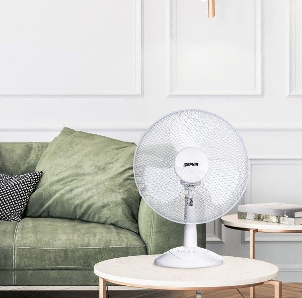30cm, desk fan, 45w, white, Zephir pbi30