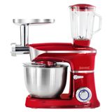 6.5Ltr bowl, kitchen machine, 1900W, food processor, 1.5Ltr glass blender, meat-grinder, Royalty Line PKM1900.7BG, red