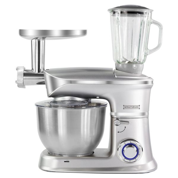 6.5Ltr bowl, kitchen machine, 1900W, food processor, 1.5Ltr glass blender, meat-grinder, Royalty Line PKM1900.7BG silver