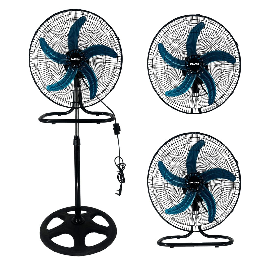 3 in 1, metal fan, stand, floor, wall, 80W, 3 speed
