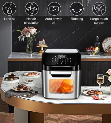 12LT, air fryer, convection oven, rotisserie, 1800w, touch display, ROYALTY LINE AFO1206, black-silver