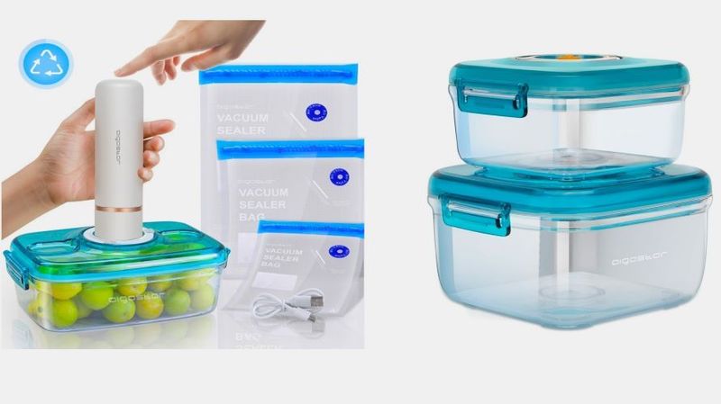 *CLEARANCE SALE* Vacuum sealer kit, 3 food containers, 3 bags, electric vacuum pump, Aigostar Fresh