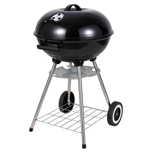 Kettle-type, barbecue, charcoal BBQ, round grill, black, BENSON GARDEN