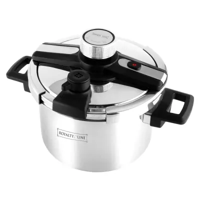 8LT,  Pressure Cooker Cookware, Stainless-Steel, 3 Layers Induction Bottom, Matte finish Inside, Silver, 3 Year Warranty, ROYALTYLINE DSD8DL