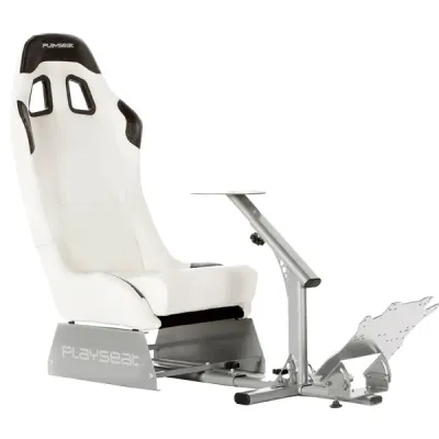 Gaming Simulation Seat, PU Leather, Up to 120kg, Including Slider, White