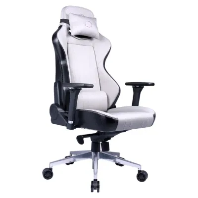 Gaming Chair, Fabric, Up to 150kg, 4D Adjustable Armrests, 180deg Tilting, Head &amp; Lumbar support, Grey