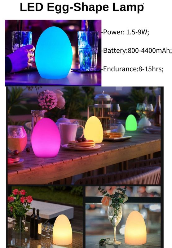 Mini, led lamp, egg shape, table lamp, 16 colours, remote control, HM