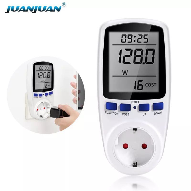 Digital, electric meter, wattage, voltage, energy saver, electricity consumption monitor, UK plug