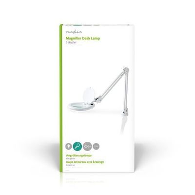 Table lamp, magnifier, white, Nedis