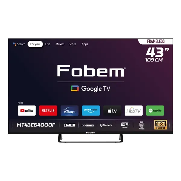 43” Full HD LED TV, Android, Smart Wifi, 3 Year Warranty, FOBEM MT43EG4000F