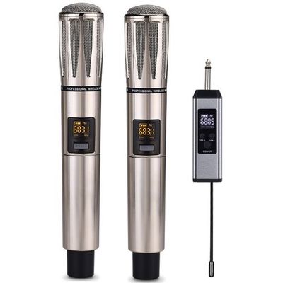 Pair of UHF rechargeable wireless microphones