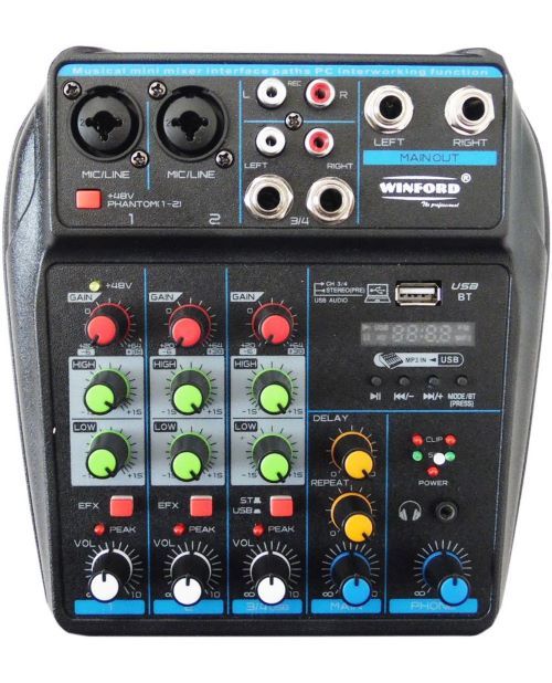 4 channels, professional, RCA mixer, plug&amp;play