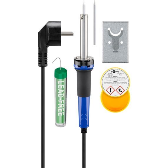 Soldering iron set 30W with holder / tips / tin 10g and solder paste 10g